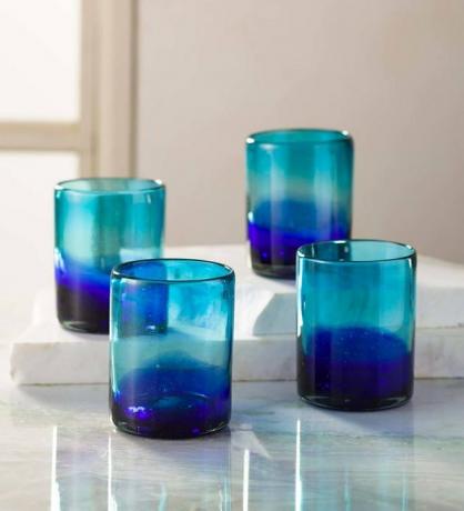 Copo de vidro reciclado esmagado VivaTerra Blue