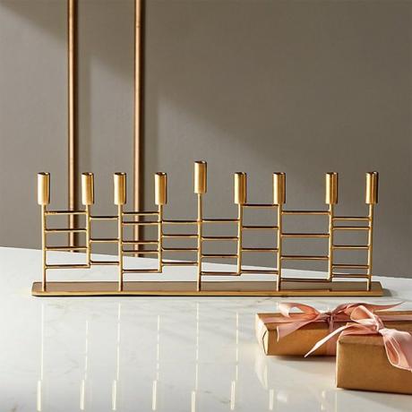 CB2 Brass Menorah, $ 29,95