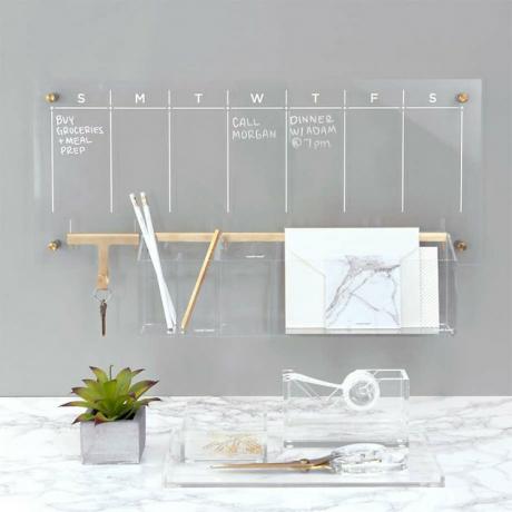 Calendário semanal de apagamento a seco Russell + Hazel Acrílico e organizador de mesa