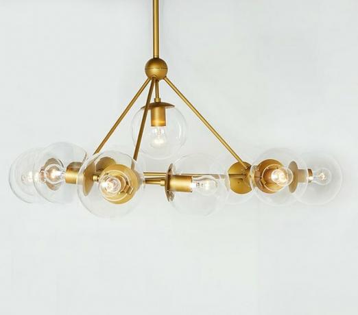 lustre de ouro estilo meados do século