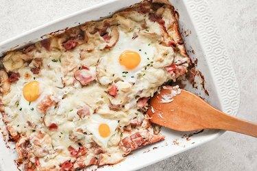 Hunkerin Make-Ahead Croque Madame Casserole