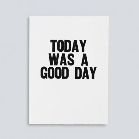 Paper Jam Press "Today Was A Good Day" print.