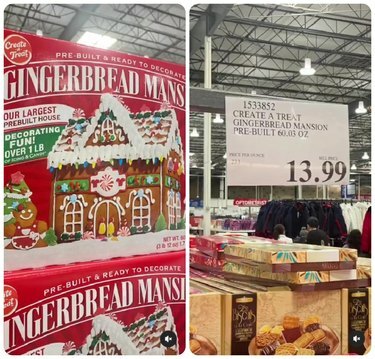 Costco Create-a-Treat Gingerbread valmiiksi rakennettu kartanosarja