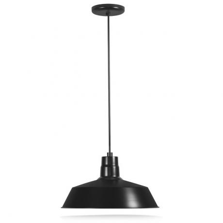 Luminária Pendente Industrial Preto Celeiro de 14 polegadas