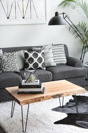 Mesa de centro de laje de madeira DIY