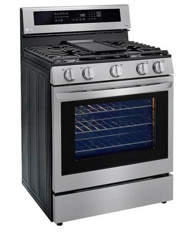 LG 5,8 pés cúbicos Smart Wi-Fi habilitado True Convection InstaView ™ fogão a gás com Air Fry, forno de fogão ecológico de US $ 1.999,99