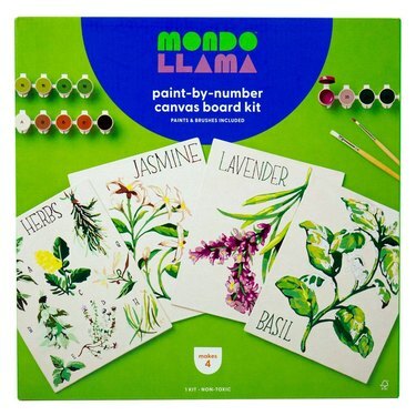 Target Mondo Llama, 4 piezas, juego de tablero de lona para pintar por números, florales