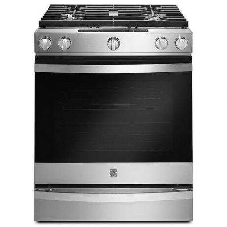 „Kenmore“ viryklė su 5,8 kub. pėdų 30 colių. Nerūdijančio plieno dujinis priekinis valdymo diapazonas, 1699,99 USD