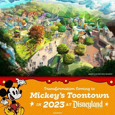 Mockup artistico di Toontown di Disneyland Mickey