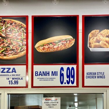 Jelovnik restorana u skladištu Costco u Australiji