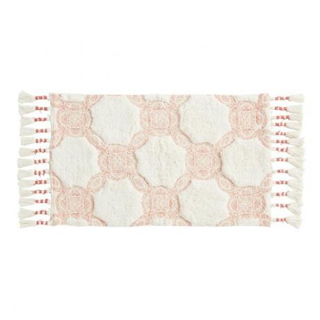 Terracotta en ivoor Trellis-badmat, $ 13,99