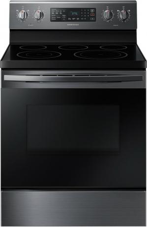 fogão elétrico de topo plano preto