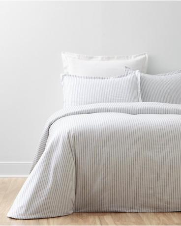 Garnet Hill Cozy Ticking algodão orgânico roupa de cama de flanela, $ 36- $ 139