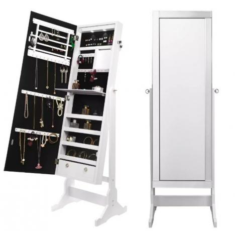 Geïnspireerd Home Shimmer Cheval Full-Length Mirror Jewelry Armoire