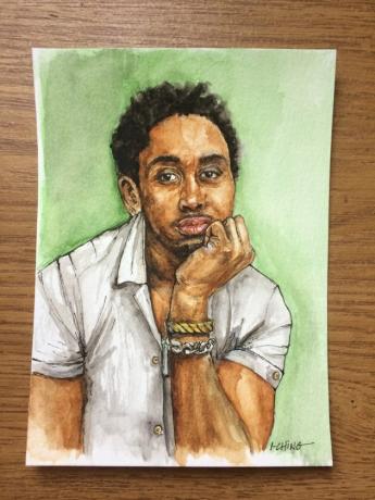 Aquarela de homem negro