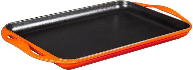 grelha de fogão Le Creuset grelha de ferro fundido esmaltada retangular estreita