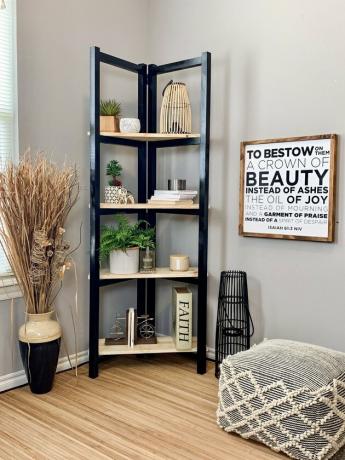 estante industrial de escada de canto DIY
