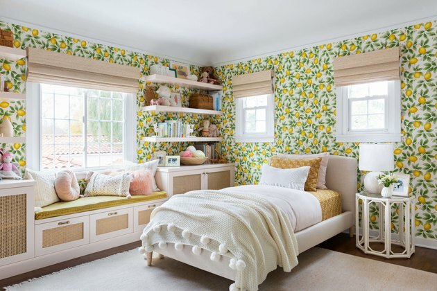 sala infantil de cor análoga com amarelo e verde