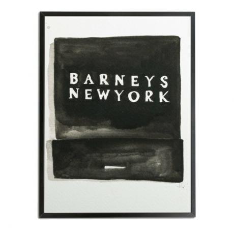 Impressão em aquarela do livro de fósforos da Barneys