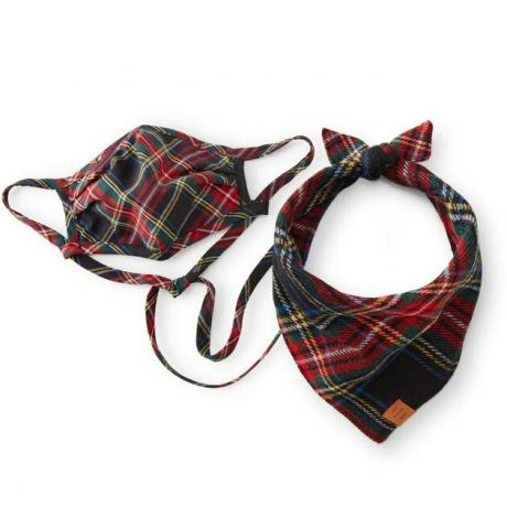 Conjunto de bandana e máscara facial The Foggy Dog Stewart Plaid