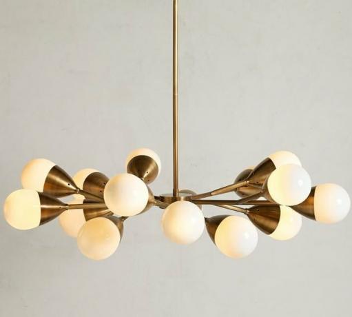 Lustre de 34 "Pottery Barn Holden Milk Glass