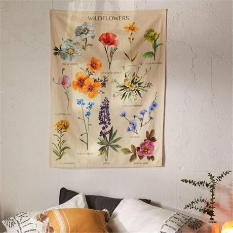 guia de presentes de Natal da cottagecore tapeçaria de flores silvestres