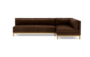 Interieur Definieer Jasper lederen sectionaal met chaise longue