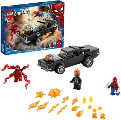 Kaikenikäiset Marvel- ja LEGO-fanit pääsevät nauttimaan tästä Spider-Man and Ghost Rider vs. Teurastussetti. Siinä on 212 osaa ja kolme ikonista hahmoa, jotka luovat kohtauksen loputtomalle määrälle peliaikaa.