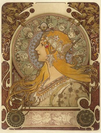 art nouveau-stijl kunstwerk