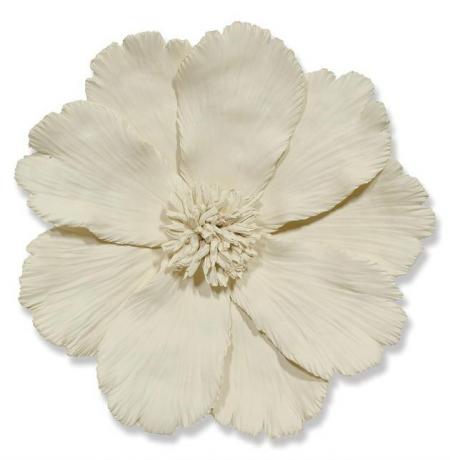 Palecek Ceramic Global Ivory Ceramic Floral Wall Sculpture