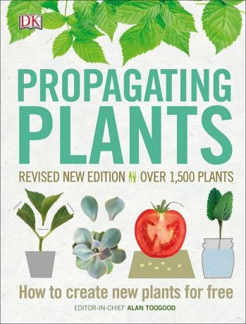 capa do livro com plantas e título que diz "Plantas de propagação: Nova edição revisada em mais de 1.500 plantas como criar novas plantas gratuitamente"