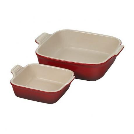 Bakeware de cerâmica vermelha e creme por Le Creuset