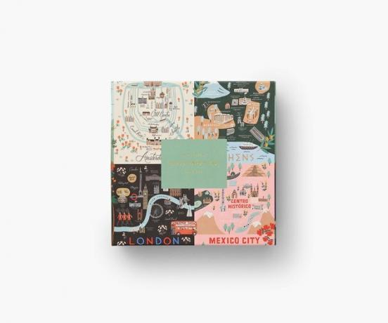 quebra-cabeça de mapas ilustrados