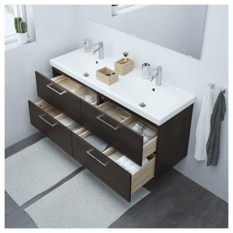 idéias modernas da vaidade do banheiro duplo