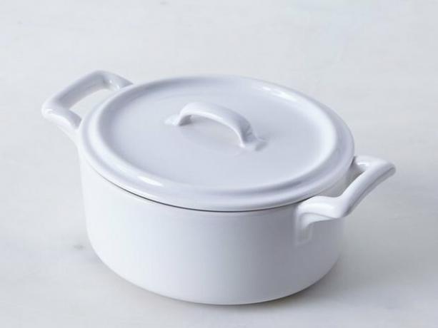 Panelas de ferro fundido revestido de cerâmica branca da Revol Porcelain France