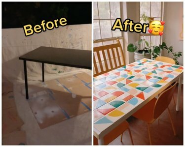 hack del tavolo ikea prima e dopo