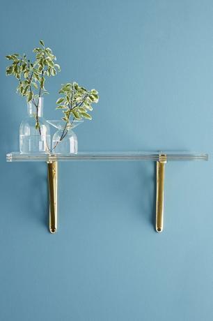 anthropologie messing lucite plank