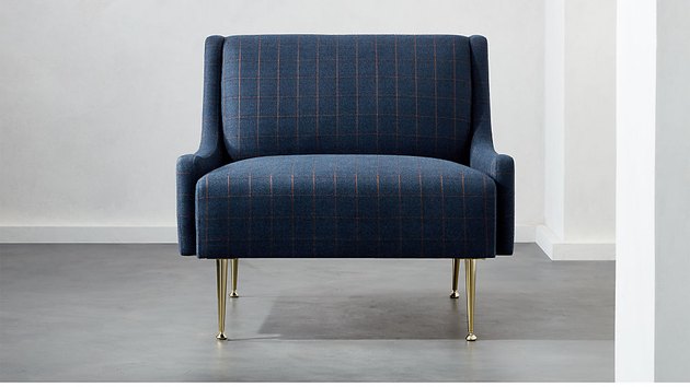 CB2 Regent Plaid Wingback Chair, $ 949