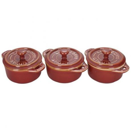 Utensílios de cozinha 100% cerâmicos em laranja com tampas