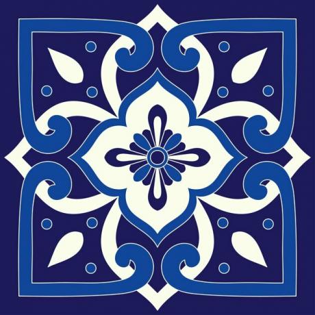 Olasz csempe minta vektor varrat nélküli elem. Portugál azulejos, mexikói talavera, velencei, szicíliai majolika, spanyol vagy delft holland kerámia. Mozaik textúra papír, textil vagy szövet csomagolására.