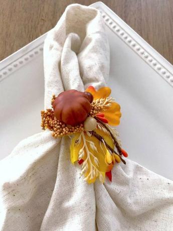 Anéis para guardanapos decorados com abóbora artesanal The Gift Bakestry Baby