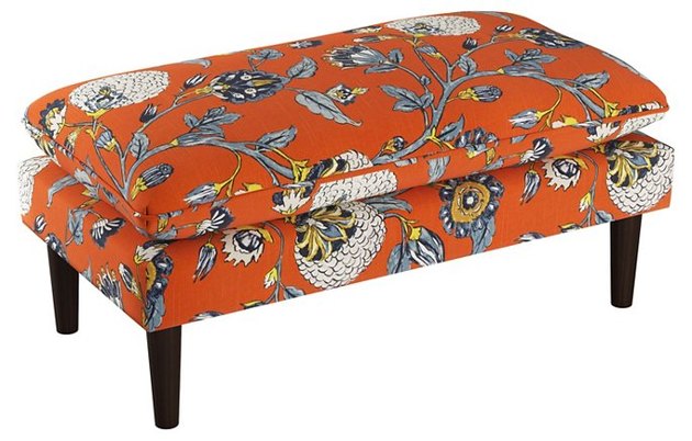 Ella Pillow-Top Bench, Auretta Persimmon