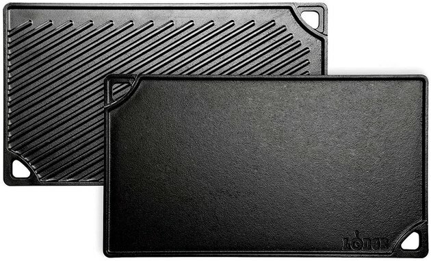 cooktop griddle Lodge Pré-temperado Cast Iron Reversible Grill / Griddle da Amazon
