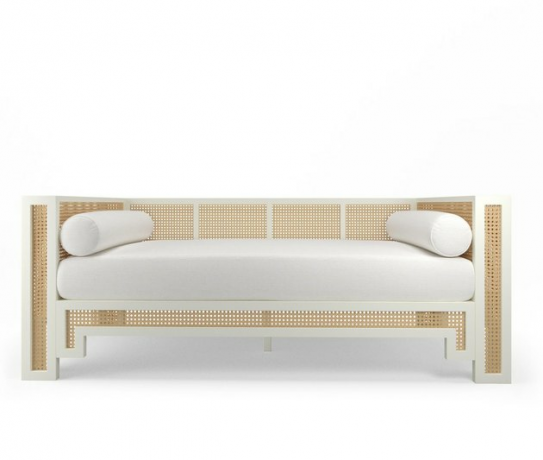 sofá-cama de cana e laca