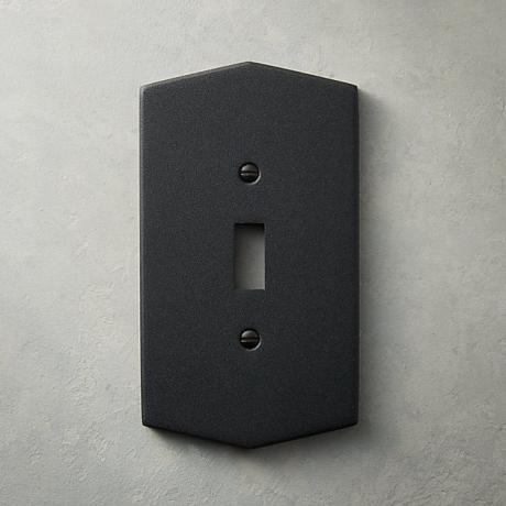 placa de interruptor hexagonal preto fosco