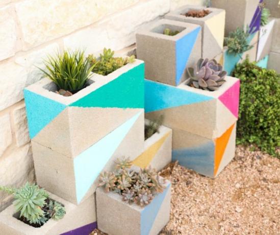 jardim suculento cinderblock