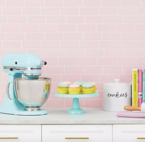 backsplash de azulejo removível rosa