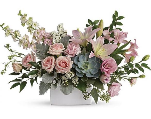 roze bloemen en sappig boeket