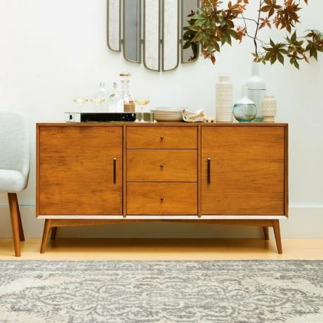 midcentury buffet vrijstaande keukenkast van West Elm