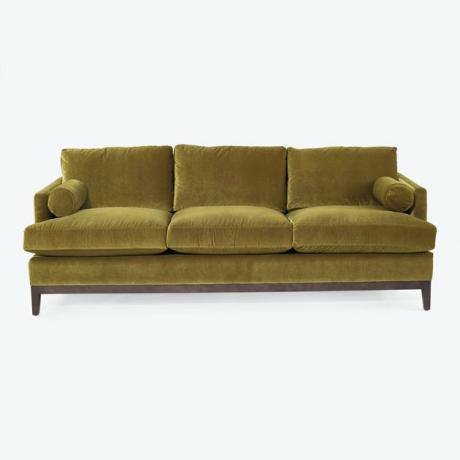 aksominė tradicinė žalia ekologiška sofa iš Kobble Hill